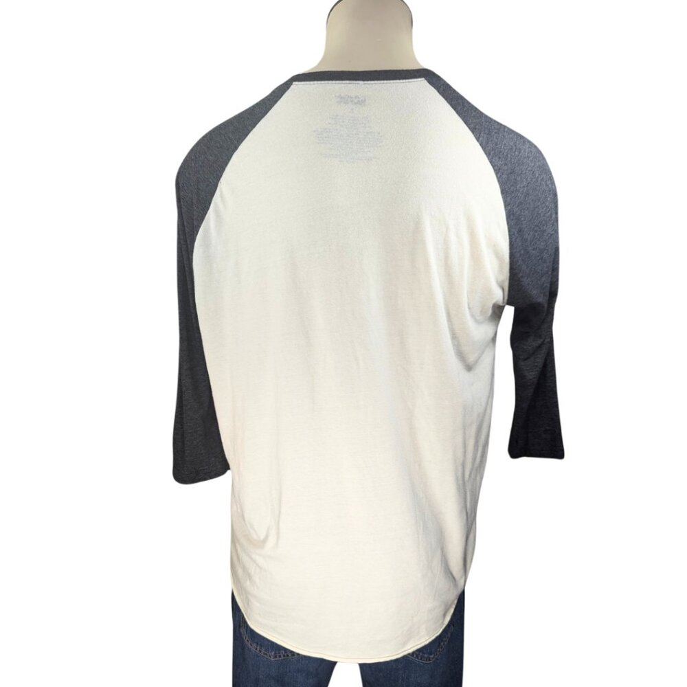 AC/DC Men's Large Cotton Gray & White Raglan T-Shirt - Picture 4 of 10
